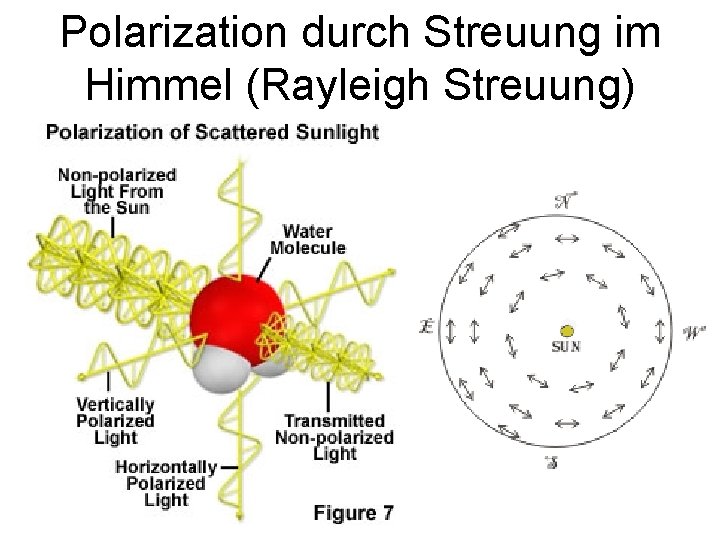 Polarization durch Streuung im Himmel (Rayleigh Streuung) 