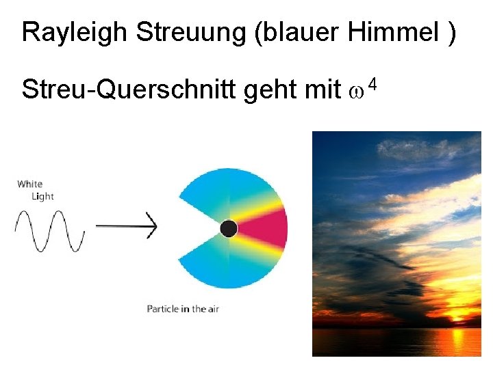 Rayleigh Streuung (blauer Himmel ) Streu-Querschnitt geht mit w 4 