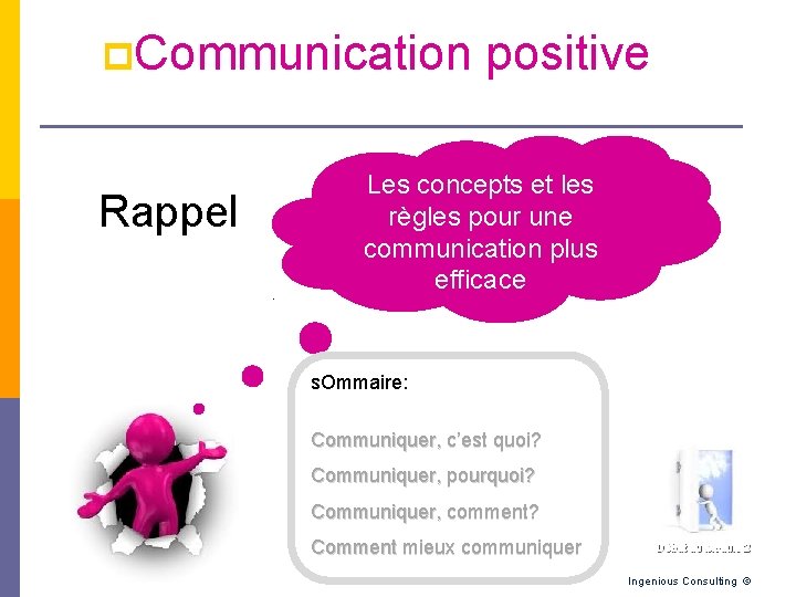 p. Communication Rappel positive Les concepts et les règles pour une communication plus efficace