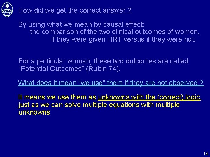 How did we get the correct answer ? By using what we mean by