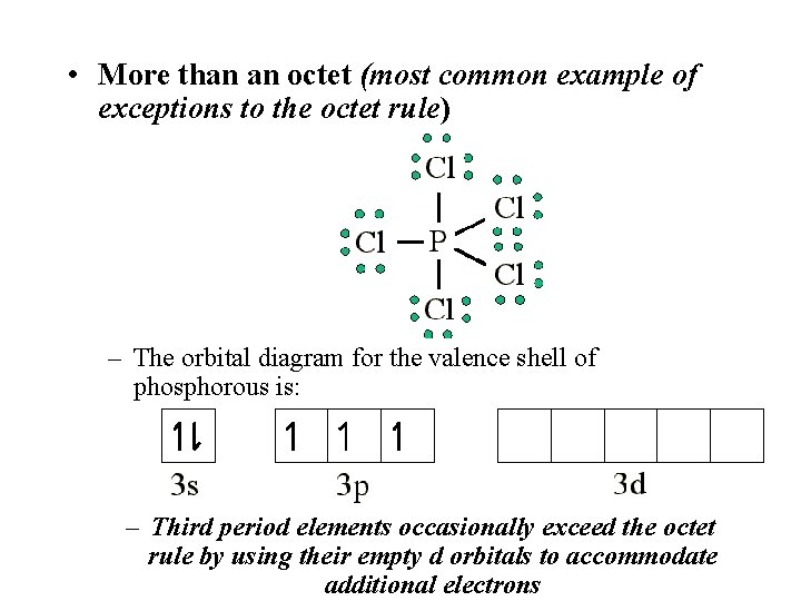  • More than an octet (most common example of exceptions to the octet
