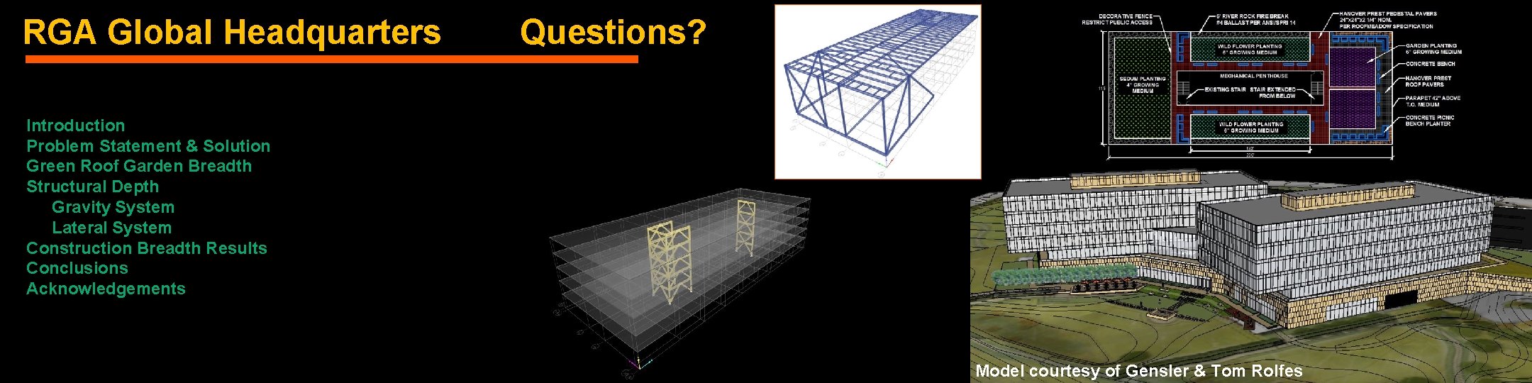 RGA Global Headquarters Questions? Introduction Problem Statement & Solution Green Roof Garden Breadth Structural