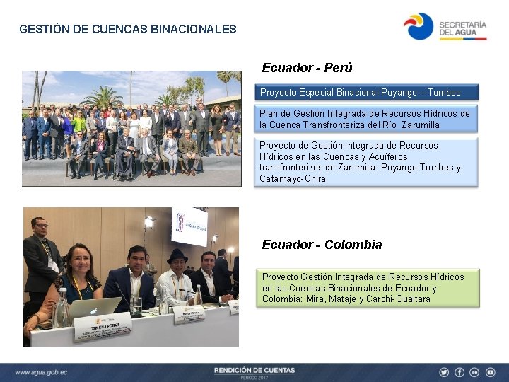 GESTIÓN DE CUENCAS BINACIONALES Ecuador - Perú Proyecto Especial Binacional Puyango – Tumbes Plan