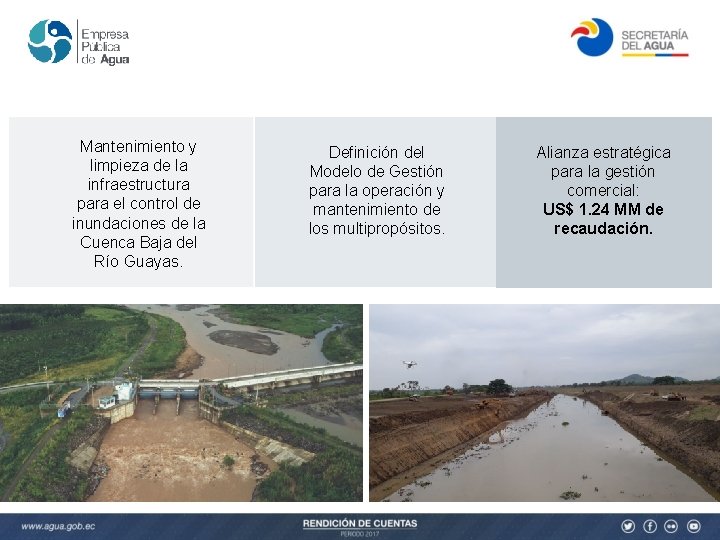 Mantenimiento y limpieza de la infraestructura para el control de inundaciones de la Cuenca