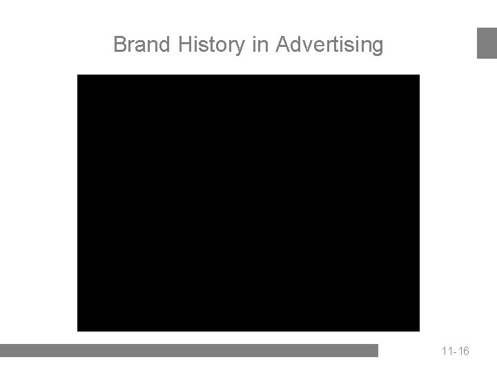 Brand History in Advertising 11 -16 