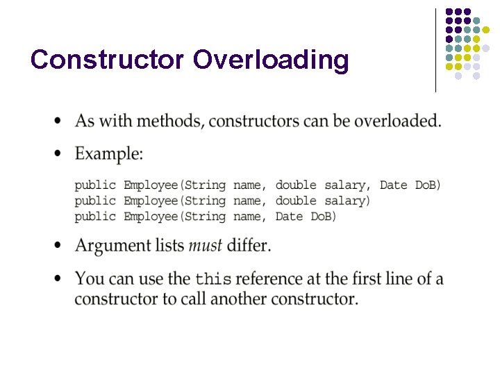 Constructor Overloading 