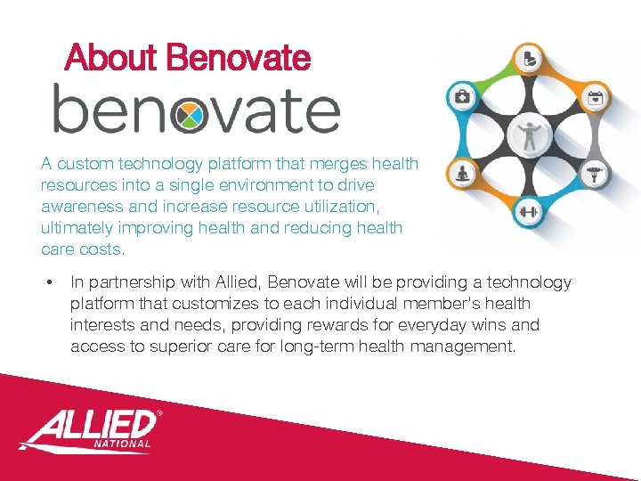 About Benovate A custom technology platform that merges health resources into a single environment