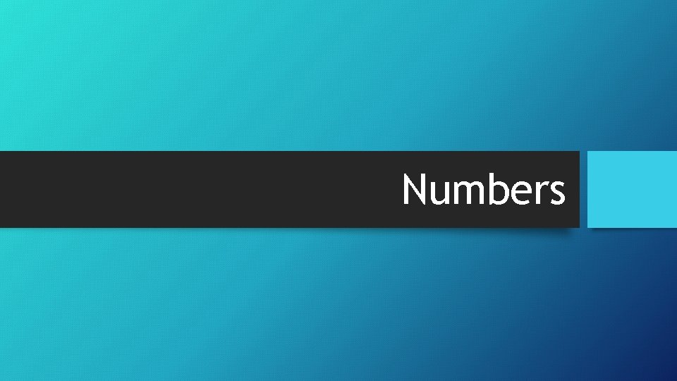 Numbers 