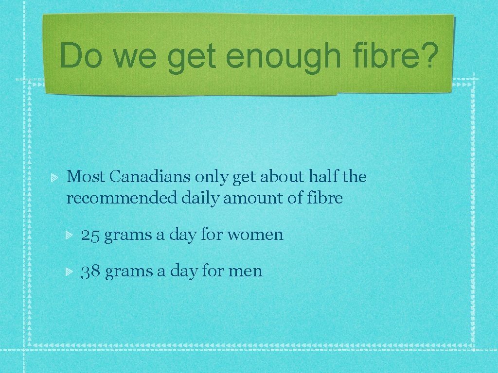 Do we get enough fibre? Most Canadians only get about half the recommended daily