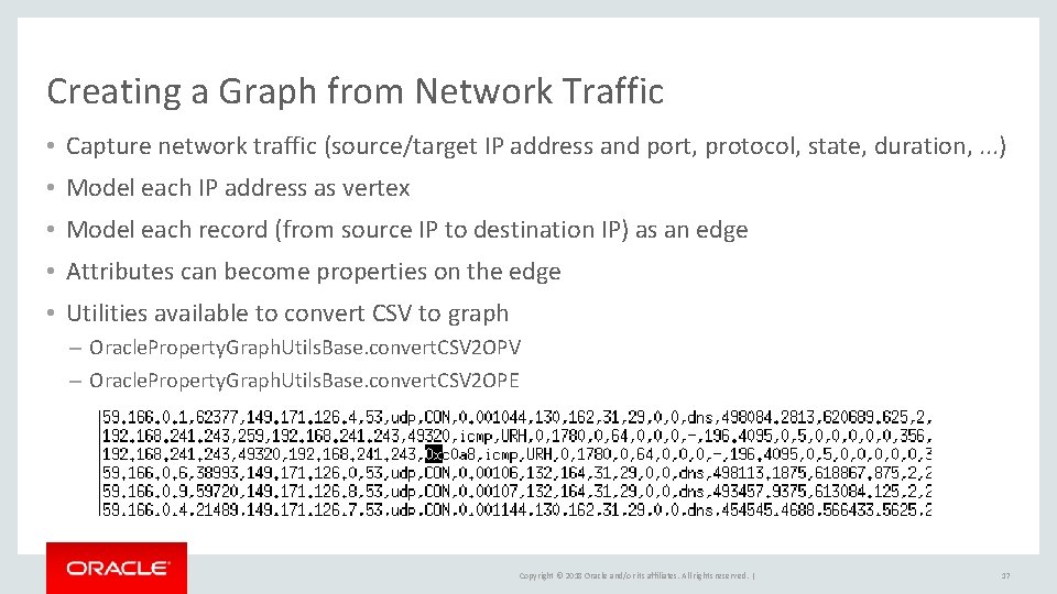 Creating a Graph from Network Traffic • Capture network traffic (source/target IP address and Creating a Graph from Network Traffic • Capture network traffic (source/target IP address and
