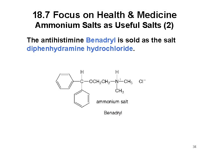 18. 7 Focus on Health & Medicine Ammonium Salts as Useful Salts (2) The