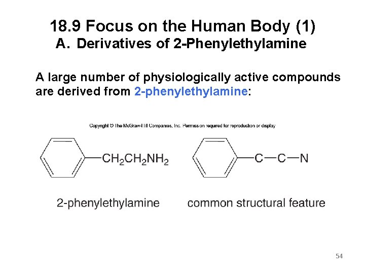 18. 9 Focus on the Human Body (1) A. Derivatives of 2 -Phenylethylamine A