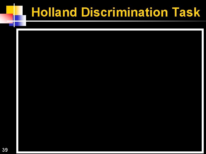 Holland Discrimination Task 39 