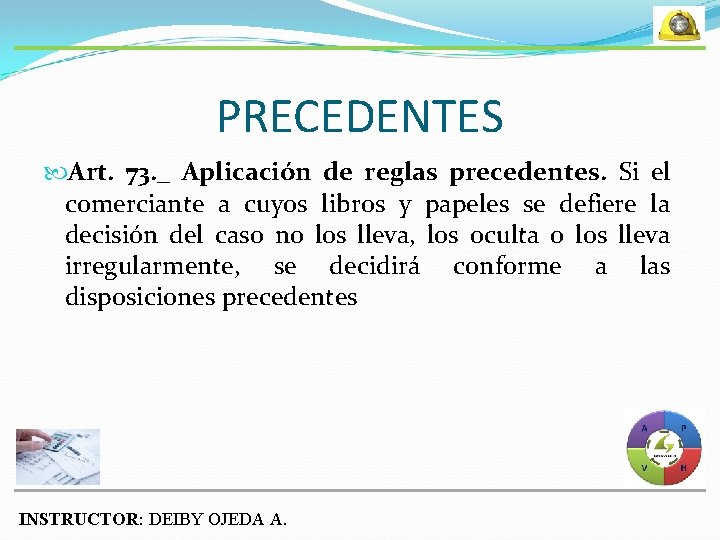 PRECEDENTES Art. 73. _ Aplicación de reglas precedentes. Si el comerciante a cuyos libros