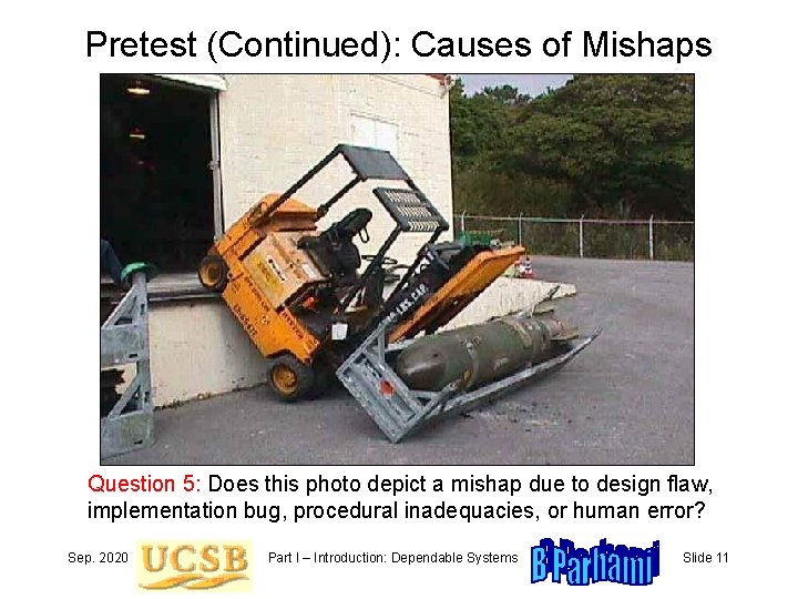 Pretest (Continued): Causes of Mishaps Question 5: Does this photo depict a mishap due