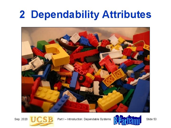 2 Dependability Attributes Sep. 2020 Part I – Introduction: Dependable Systems Slide 53 