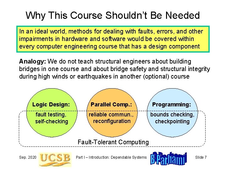 Why This Course Shouldn’t Be Needed In an ideal world, methods for dealing with