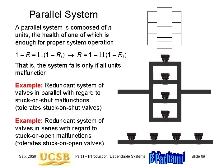 Parallel System A parallel system is composed of n units, the health of one