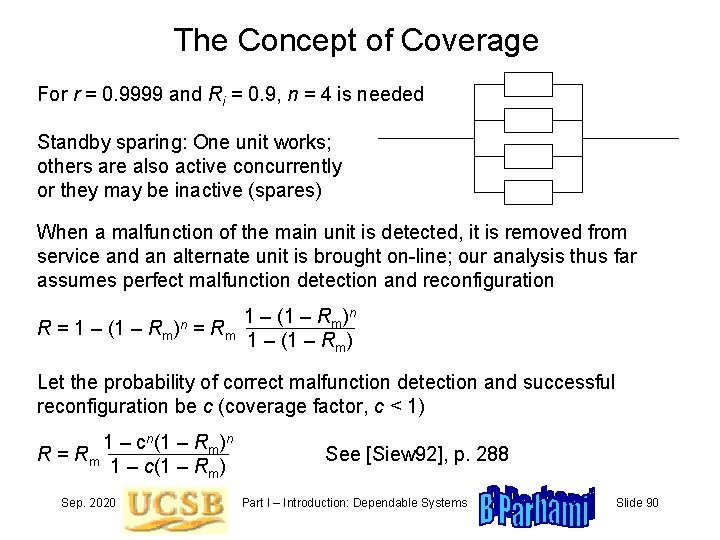 The Concept of Coverage For r = 0. 9999 and Ri = 0. 9,