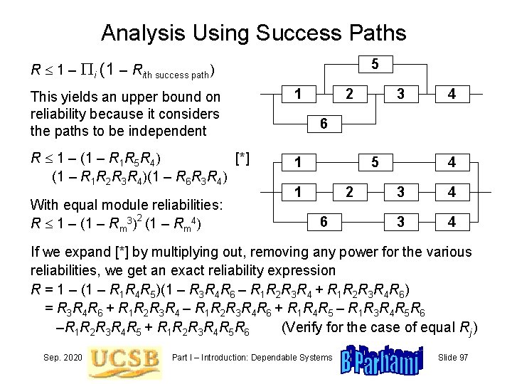 Analysis Using Success Paths 5 R 1 – Pi (1 – Rith success path)