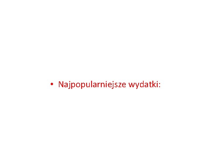  • Najpopularniejsze wydatki: 