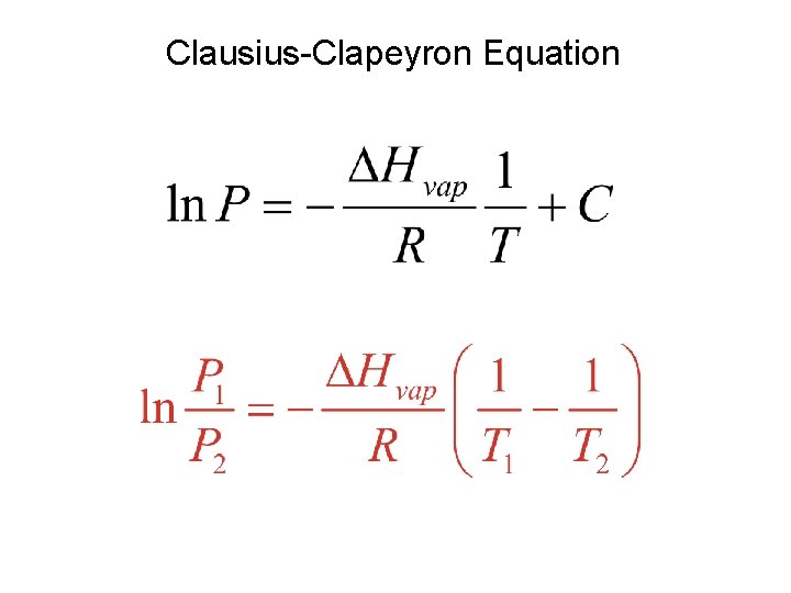 Clausius-Clapeyron Equation 