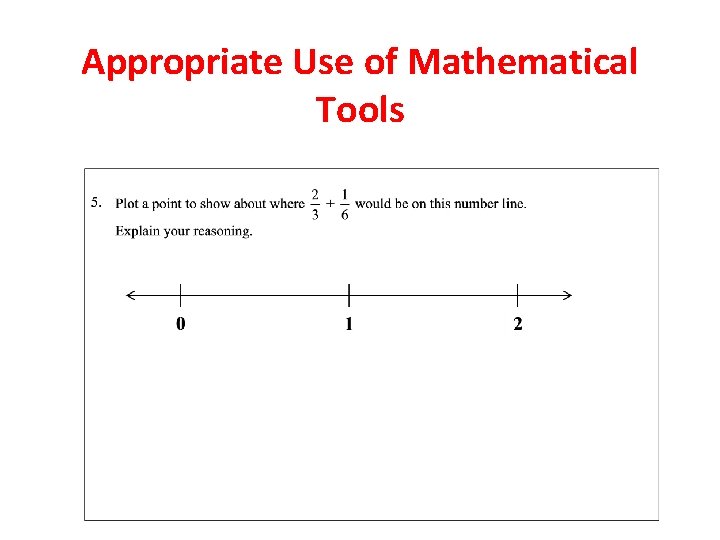 Appropriate Use of Mathematical Tools Appropriate Use of Mathematical Tools