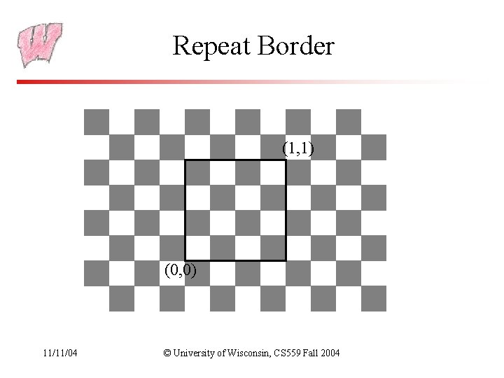 Repeat Border (1, 1) (0, 0) 11/11/04 © University of Wisconsin, CS 559 Fall