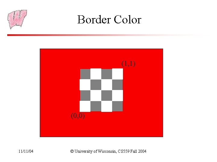 Border Color (1, 1) (0, 0) 11/11/04 © University of Wisconsin, CS 559 Fall