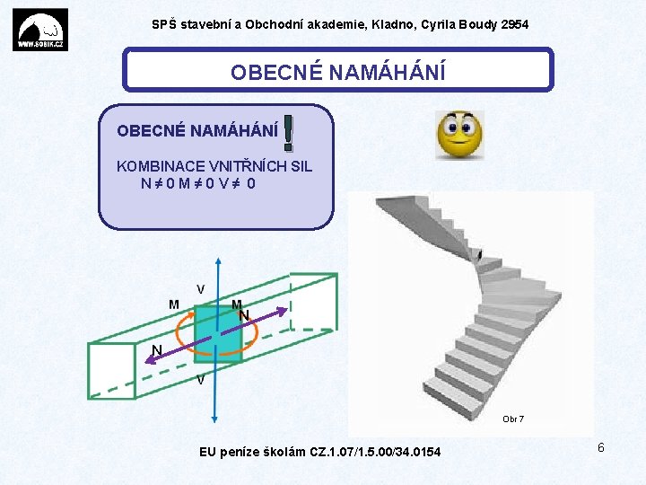 SPŠ stavební a Obchodní akademie, Kladno, Cyrila Boudy 2954 OBECNÉ NAMÁHÁNÍ ! KOMBINACE VNITŘNÍCH