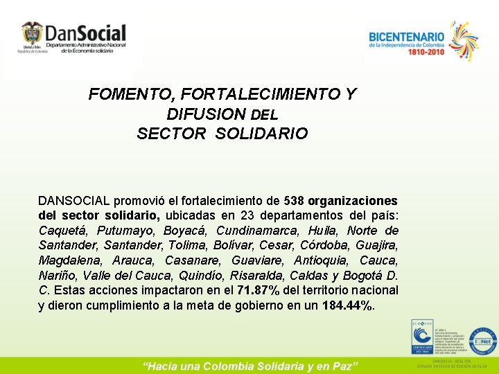 EVOLUCIN Y PERSPECTIVAS DEL SECTOR SOLIDARIO EN COLOMBIA