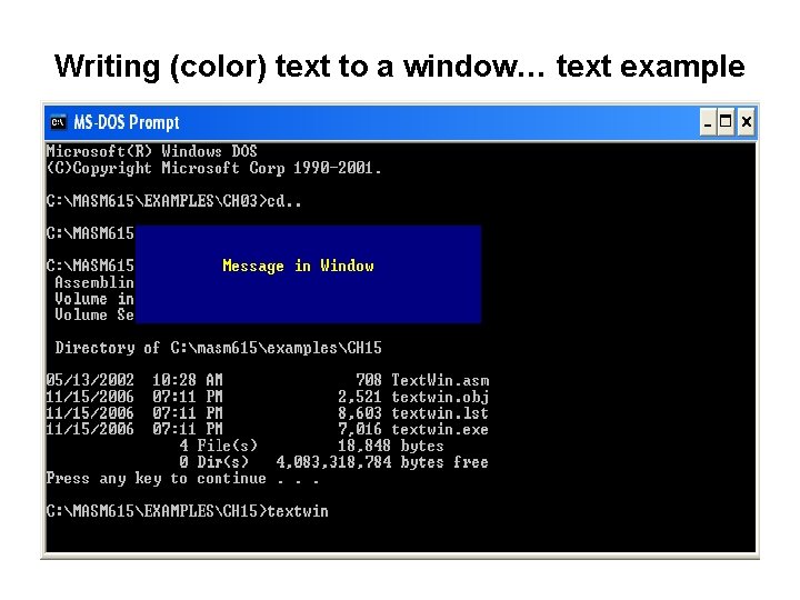 Writing (color) text to a window… text example 