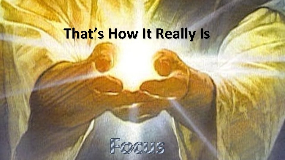 That’s How It Really Is Focus 
