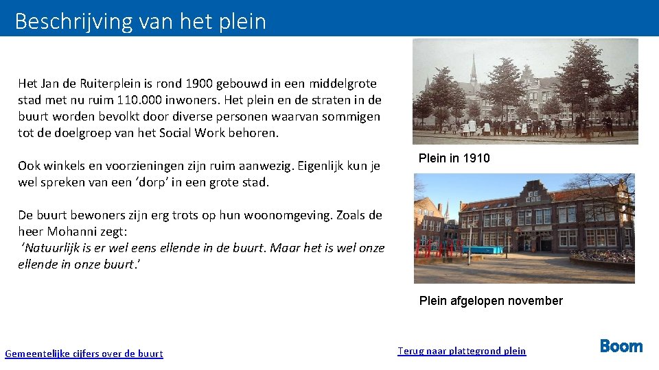 Beschrijving van het plein Het Jan de Ruiterplein is rond 1900 gebouwd in een