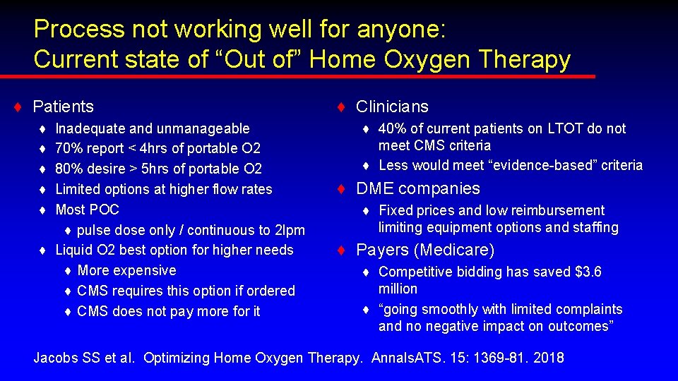 Process not working well for anyone: Current state of “Out of” Home Oxygen Therapy