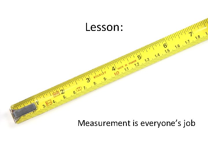 Lesson: Measurement is everyone’s job 