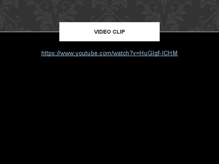 VIDEO CLIP https: //www. youtube. com/watch? v=Hu. GIgf-ICHM 