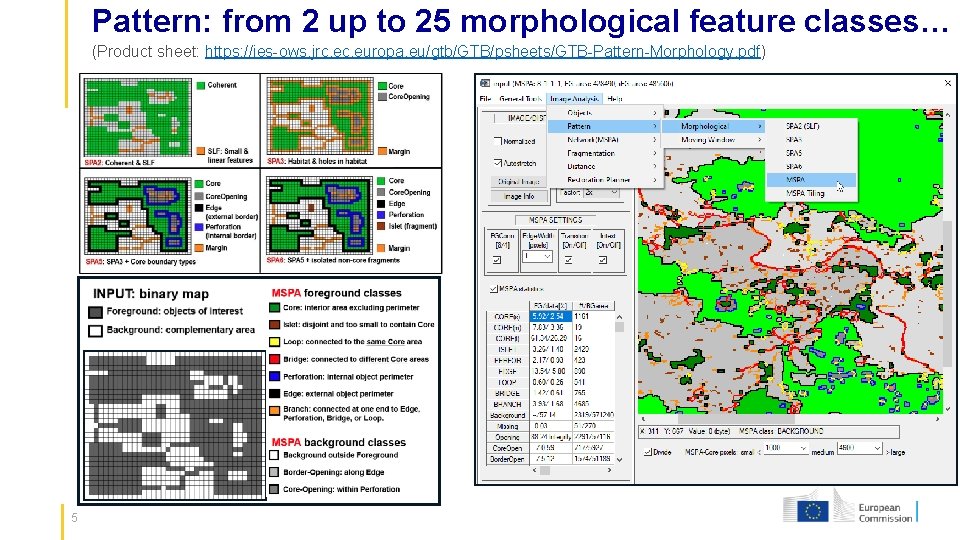 Pattern: from 2 up to 25 morphological feature classes… (Product sheet: https: //ies-ows. jrc.