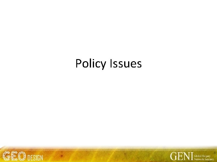 Policy Issues 