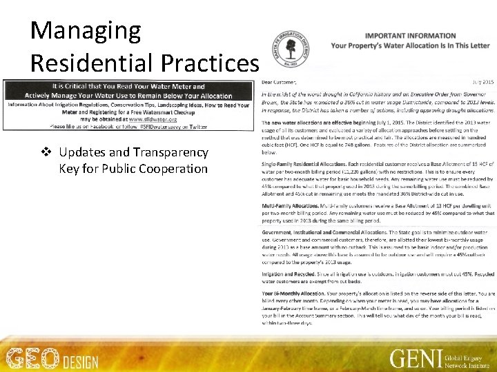 Managing Residential Practices v Updates and Transparency Key for Public Cooperation 