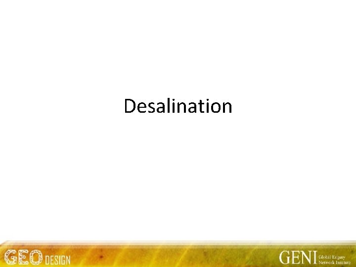 Desalination 