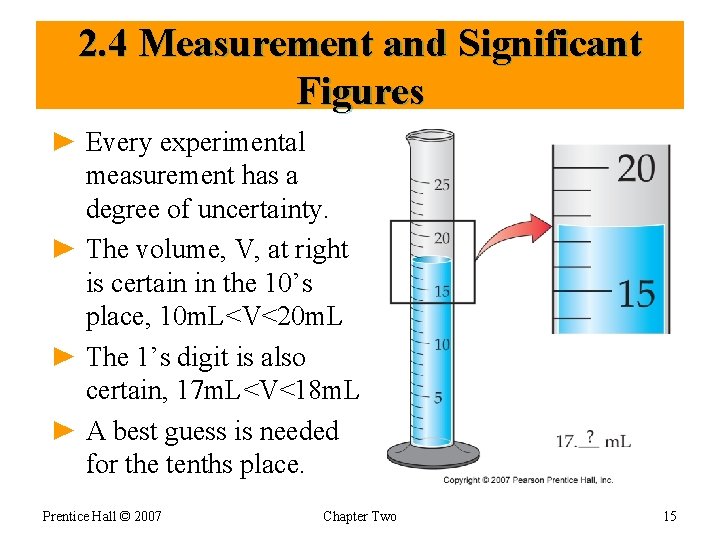 2. 4 Measurement and Significant Figures ► Every experimental measurement has a degree of