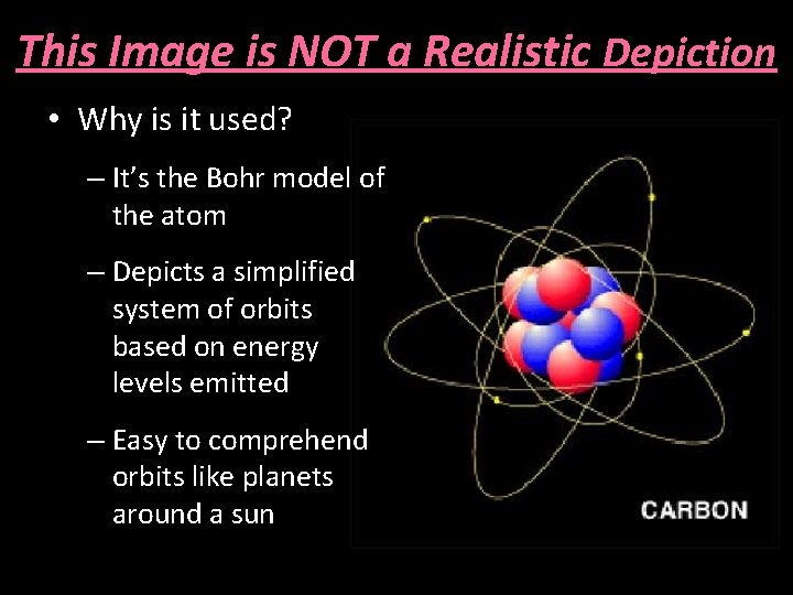 This Image is NOT a Realistic Depiction • Why is it used? – It’s