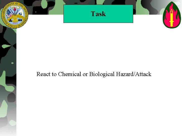 Task React to Chemical or Biological Hazard/Attack 