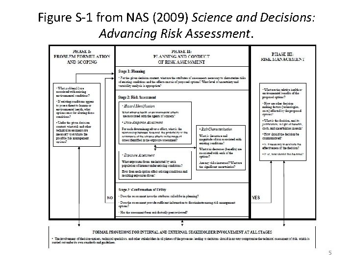 Figure S-1 from NAS (2009) Science and Decisions: Advancing Risk Assessment. 5 