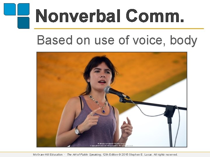 Nonverbal Comm. Based on use of voice, body © Alfredo Estrella/AFP/Getty Images Copyright ©