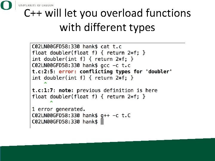 C++ will let you overload functions with different types 