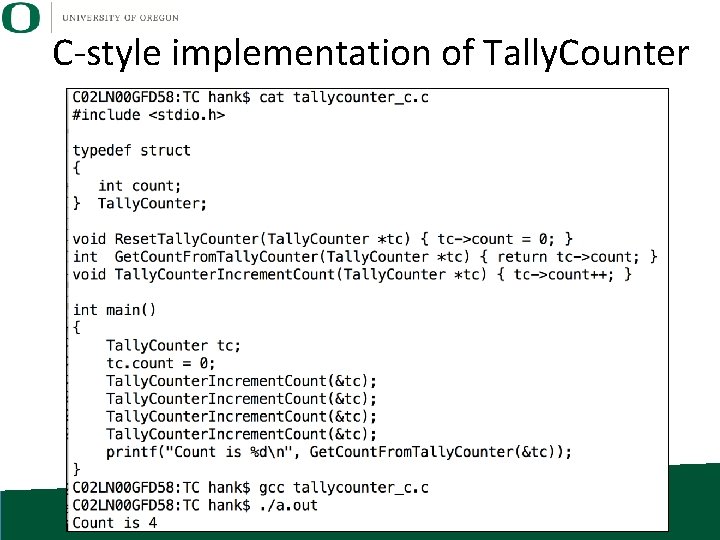 C-style implementation of Tally. Counter 
