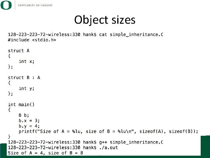Object sizes 