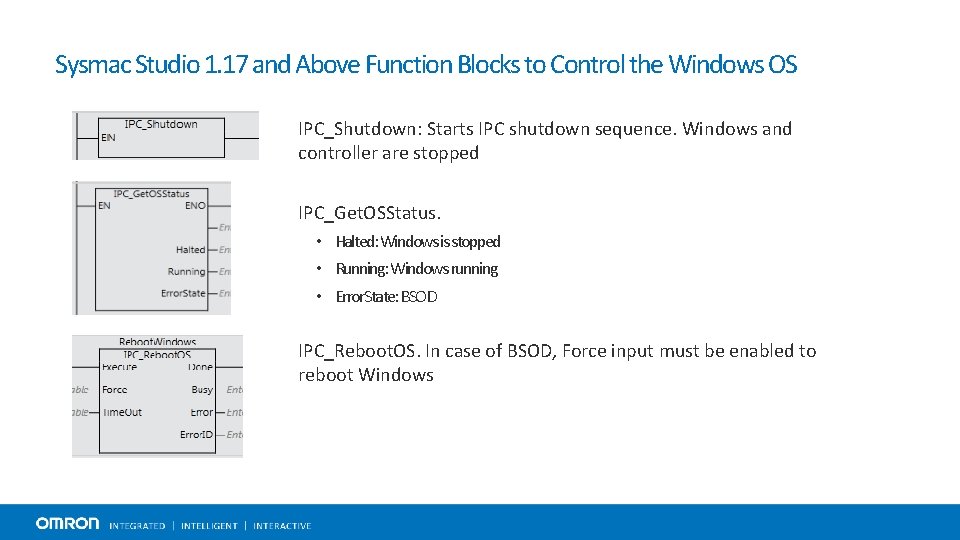 Sysmac Studio 1. 17 and Above Function Blocks to Control the Windows OS IPC_Shutdown: